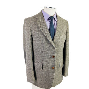 40R Levi Strauss USA Vintage 2 Button Wool Tweed Blazer Sport Coat Houndstooth
